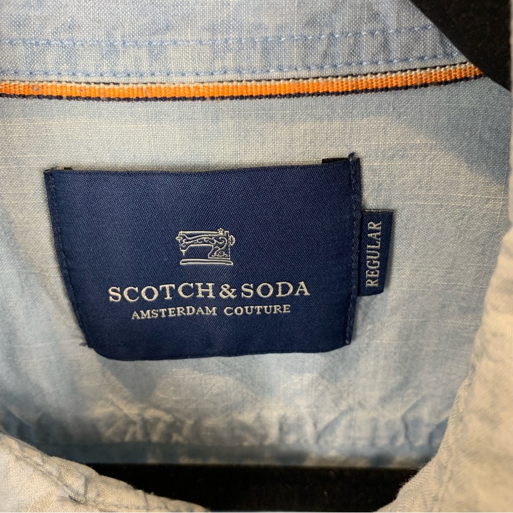 Scotch & Soda Denim Shirt Light Wash Button Up Long Sleeve Men's M Cotton Casual - Picture 6 of 9